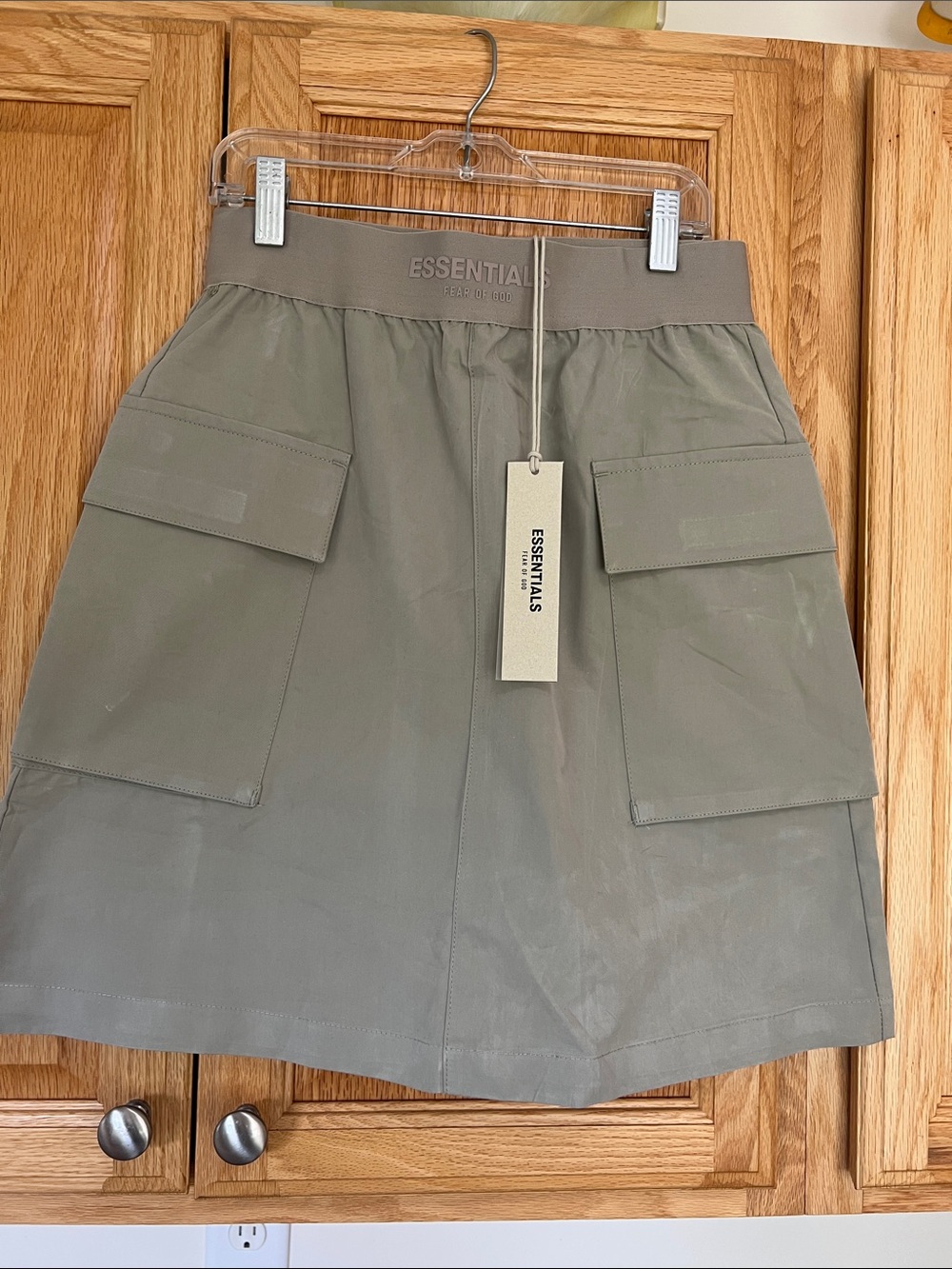 Fear of God Essentials Olive A-Line Cargo Skirt NWT